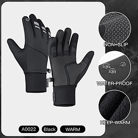Găng tay mùa đông lạnh lẽo Găng tay chạm vào màn hình không thấm nước Thể thao chống gió Găng tay ấm áp Lông cừu chạy trượt tuyết trượt tuyết Găng tay Color: BK Size: XL