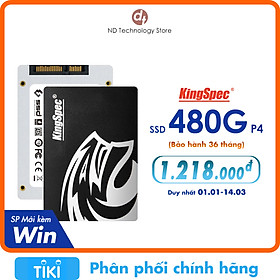 Ổ cứng SSD KingSpec 480GB cài sẵn Win 10 / SATA 2.5 - Hàng Chính Hãng