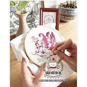 NGUYÊN LIỆU DIY -Túi Vải tote dây rút họa tiết thêu tay thủ công Tứ Tượng Thanh Long Chu Tước - Na Na handmde shop