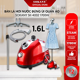 Mua Bàn Là Hơi Nước Đứng Ủi Quần Áo SOKANY SK-4002 1700W 1.6L Bảo Hành 12 Tháng - Hàng chính hãng