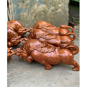 Mua Cặp Tượng Gỗ Bò Tót - Dài 20cm  Cao 12cm  Sâu 7cm