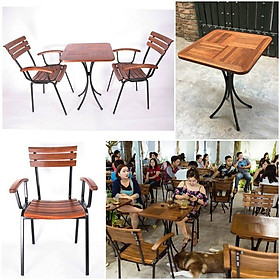 Mua Bộ bàn ghế cafe gỗ ngoài trời F035