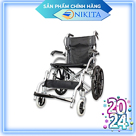 Xe lăn gấp gọn xách tay, siêu nhỏ gọn, siêu nhẹ - Tay ghế có thể nâng lên tiện cho việc ra vào - Hàng chính hàng NIKITA