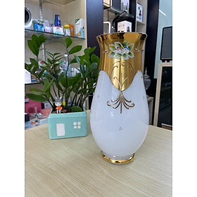 Mua Lọ hoa pha lê mạ vàng Bohemia Egermann cao 30cm Hàng chính hãng