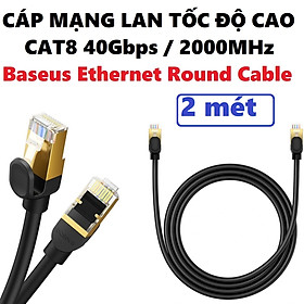 Dây cáp mạng LAN CAT8 kết nối internet tốc độ cao 40Gbps 2000Hz Baseus Ethernet Round Cable _ Hàng chính hãng