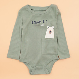 Body chip dài tay xanh gấu cho bé