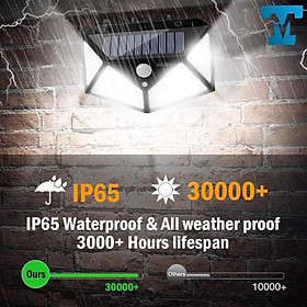 Mua Đèn cảm ứng năng lượng mặt trời có cảm biến hồng ngoại 3 chế độ sáng 100LED đèn  cảm ứng hồng ngoại