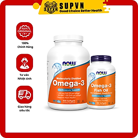 Omega 3 Now (100-180-500 viên) -  Hỗ trợ tim mạch mắt và xương khớp Dầu cá Fish Oil Now nhiều viên Mỹ