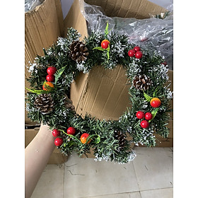 Mua Vòng nguyệt quế treo cửa trang trí noel - VÒNG HOA NOEL PHỦ TUYẾT NHẸ NHÀNG KÈM ẢNH THẬT