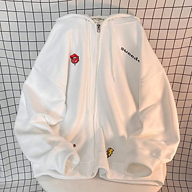 Áo Khoác Hoodie Zip ICON STICKER Jacket Dây Kéo Form Rộng Nam Nữ Vải Nỉ Bông Ulzzang (Ảnh thật/ Có sẵn)