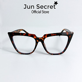 Gọng kính mắt thời trang Jun Secret chất liệu nhựa mắt mèo chống tia UV JS3362