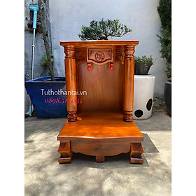 Bàn thờ thần tài gỗ Tràm cột Tròn trơn 48 X 68CM