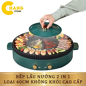 Mua Bếp Lẩu Nướng Không Khói 2 In 1  Bếp Lẩu Nướng Tròn Đa Năng Cao Cấp Loại To 40cm Tiện Dụng Cho Mọi Gia Đình