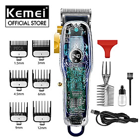 Tông đơ cắt tóc chuyên nghiệp KEMEI KM-2709PG điều chỉnh 2 mức tốc độ, sử dụng sạc USB sạc nhanh pin trâu 3h, có màn hình LCD hiển thị tăng đơ cắt tóc trẻ em và người lớn dùng cho gia đình, salon tiệm tóc barber - Hãng phân phối chính thức