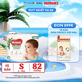 Tã Dán Siêu Cao Cấp Huggies Platinum Naturemade S82 (82 Miếng)