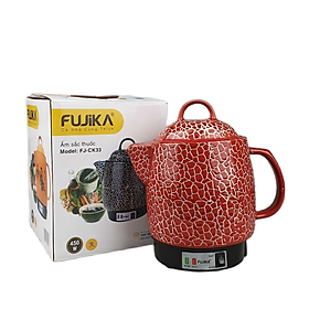 Mua Siêu sắc thuốc điện tự động ngắt Fujika 3Lit màu đỏ  hoa văn ngẫu nhiên-Hàng chính hãng