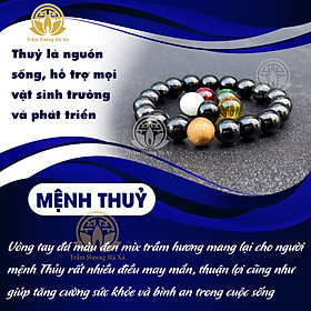 Vòng tay đá phong thủy mix hạt trầm HÀ XÁ 10li vòng đeo tay cặp đôi nam nữ mệnh kim mộc thủy hỏa thổ may mắn tài lộc