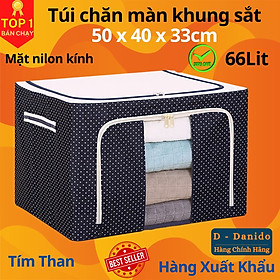 Túi đựng chăn màn, chăn mền khung sắt, kích thước 66L đa năng tiện lợi, chắc chắn chính hãng D Danido