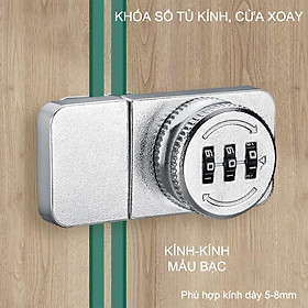 Mua Khóa số tủ kính bằng hợp kim  loại 1 hoặc 2 cánh mở xoay  có thể thay đổi mã số