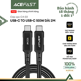 Cáp Acefast Type C to Type C 100W dài 2m - C4-03 Hàng chính hãng Acefast