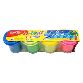 Bột Nặn Học Tập Dough 4 Hủ 4 Màu Neon SMARTKIDS SK-DC50N (50g)