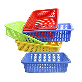Mua Combo 5 rổ nhựa chữ nhật Chấn Thuận Thành 30 x 22 x 8cm đựng đồ  đựng rau củ  đa năng tiện dụng RCN3020-5 (giao màu ngẫu nhiên)