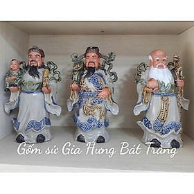 Mua Tượng tam đa Phúc Lộc Thọ men rạn h32cm gốm sứ Bát Tràng