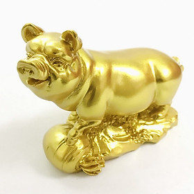 Mua Tượng con heo vàng  chất liệu nhựa được phủ lớp màu vàng óng bắt mắt  dùng trưng bày trong nhà  những nơi phong thủy  cầu mong may mắn  tài lộc - TMT Collection - SP005240