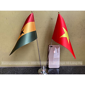 Cờ để bàn Việt Nam - Myanmar đế đôi inox