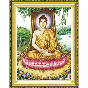 Tranh thêu chữ thập phật r004 (111×80cm)