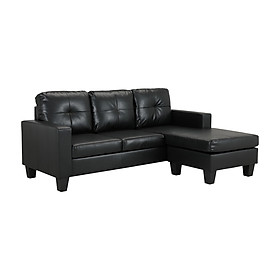 Sofa giường góc chữ L trái ARDEN khung gỗ, đệm bọc da PVC cao cấp màu đen | Index Living Mall -  Phân phối độc quyền tại Việt Nam