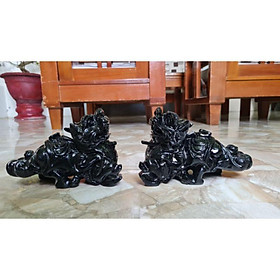 Cặp Tỳ Hưu Phong thủy màu đen15cm, 20cm Đá Canxit tự nhiên