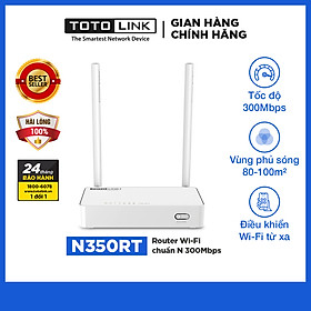 Router Wi-Fi TOTOLINK N350RT Chuẩn N 300Mbps - Hàng Chính Hãng
