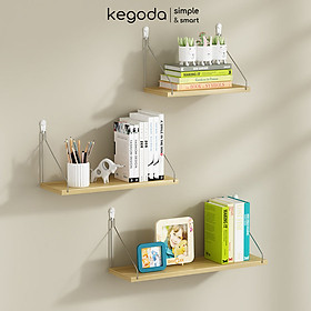 [Mua 4 giảm 20%] Kệ Gỗ Treo Tường Không Khoan Nhiều Màu, Dùng Decor Trang Trí KEGODA KT55