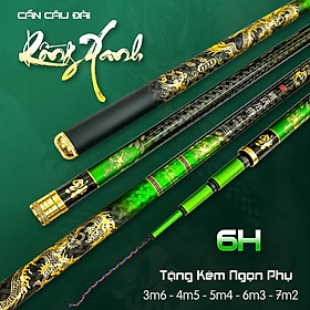 Cần câu tay 6H - Cần câu đơn Rồng Xanh 6H -19i tặng kèm đọt phụ tải tĩnh 2800g