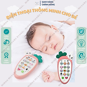 Hình ảnh [MUA 1 TẶNG 2] Đồ Chơi Điện Thoại Cho Bé Có Nhạc Thông Minh Hình Cà Rốt, Phát Nhạc - Phát Sáng - Gặm Nướu