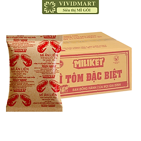 COLUSA - Mì Miliket gói giấy đen hương vị Tôm, Mì tôm gói giấy đen Miliket, Mì giấy Miliket Colusa (65g/gói)
