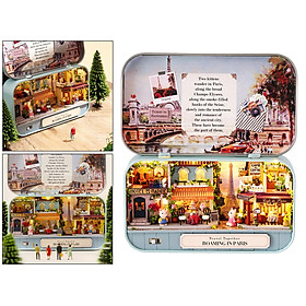 DIY Dollhouse Kit Miniature 3D Theater Retro Tin Box Theatre Models Box with LED Light Creative Craft Sweet Dream House Toy