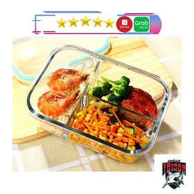 Mua Hộp đựng cơm thủy tinh giữ nhiệt văn phòng 3 ngăn cao cấp an toàn 1000ml dùng được cho lò vi sóng