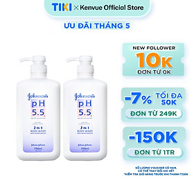 Combo 2 Sữa Tắm Người Lớn 2 Trong 1 Johnsons Adult Ph5.5 - Dung Tích 750mlx2