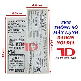 Mua Tem thông số dành cho máy lạnh DAIKIN nội địa