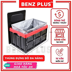 Thùng đựng đồ gấp gọn đa năng BENZ kèm túi lót chống nước, hộp nhựa đựng đồ cốp sau ô tô nhựa PP cao cấp