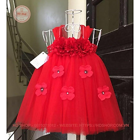 Váy tutu cho bé ️FREESHIP️ Váy tutu đỏ hoa xù đỏ 5b cho bé gái siêu Cute