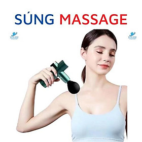 Máy (Súng) Massage cầm tay - súng mát xa trị nhức mỏi vai gáy, giảm căng cơ nhiều cấp độ , pin sạc - MÀU BẠC