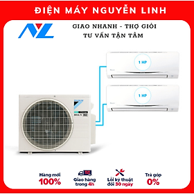 Mua HÀNG CHÍNH HÃNG - Hệ thống máy lạnh Daikin Inverter Multi S  (2 dàn lạnh ) 1HP + 1HP - CHỈ GIAO HCM