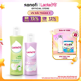 Bộ Dung Dịch Vệ Sinh Phụ Nữ Lactacyd Odor Fresh Ngăn Mùi 24H 250ml + Soft & Silky Dưỡng Ẩm 150ml