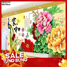 Mua Tranh thêu chữ thập chim công hn0778 149x61cm