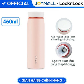 Mua Bình giữ nhiệt LocknLock Feather Light Ring màu hồng LHC4244PIK 460ml - Hàng chính hãng  có khay lưới lọc trà - JoyMall