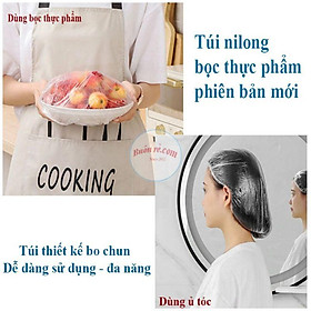 TÚI 100c Màng bọc thực phẩm có chun co dãn kèm túi gấu tái sử dụng nhiều lần