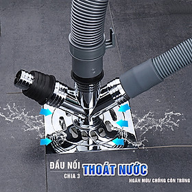 Bộ thoát nước máy giặt, thoát nước thải, nước thoát sàn nhà tắm, vệ sinh kiêm chống mùi hôi, ngăn côn trùng trào ngược – Bộ chia 3, MIHOCO 31